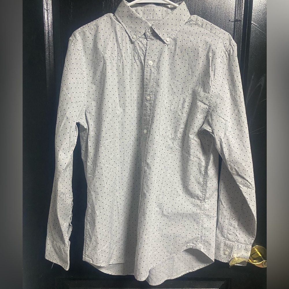 Bonobos long sleeve Grey subtle polka dot button down . Size Small